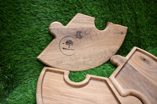 Puzzle Serving Tray – Oak Wood