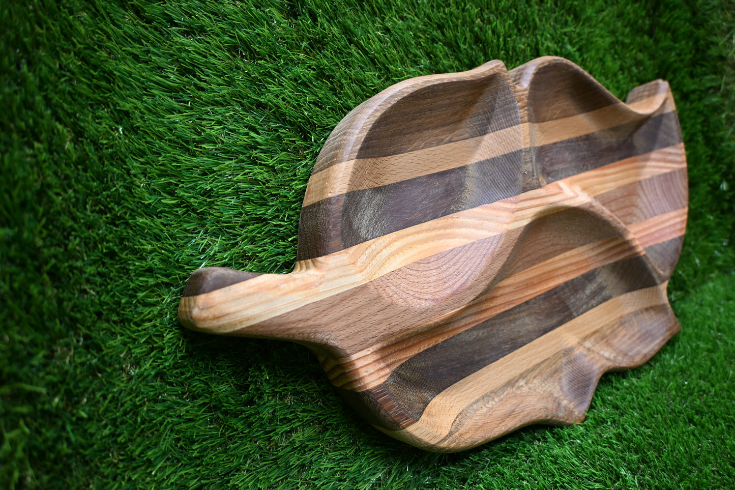 Leaf Serving Tray – Mixed Hardwood