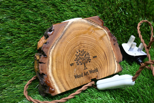 Handcrafted Wooden Mini Lamp – Customisable Carving