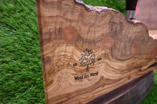 Handcrafted Magnetic Knife Holder – Olive & Walnut Wood
