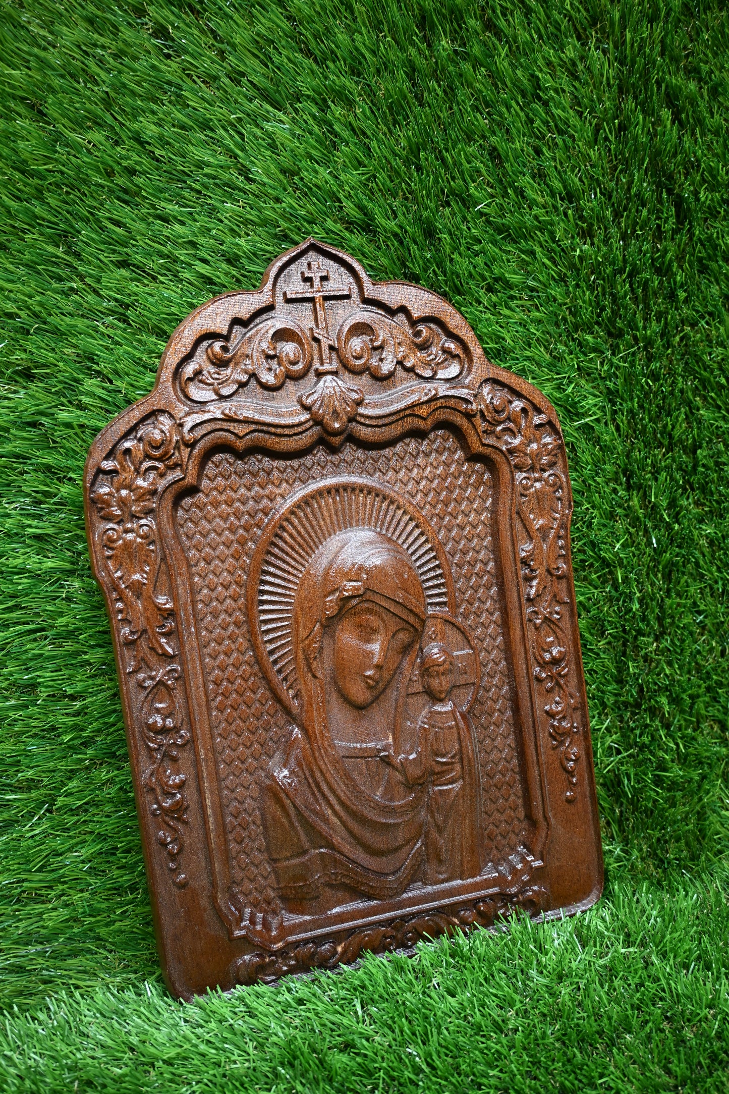 Carved Wooden Icon – Sapele wood