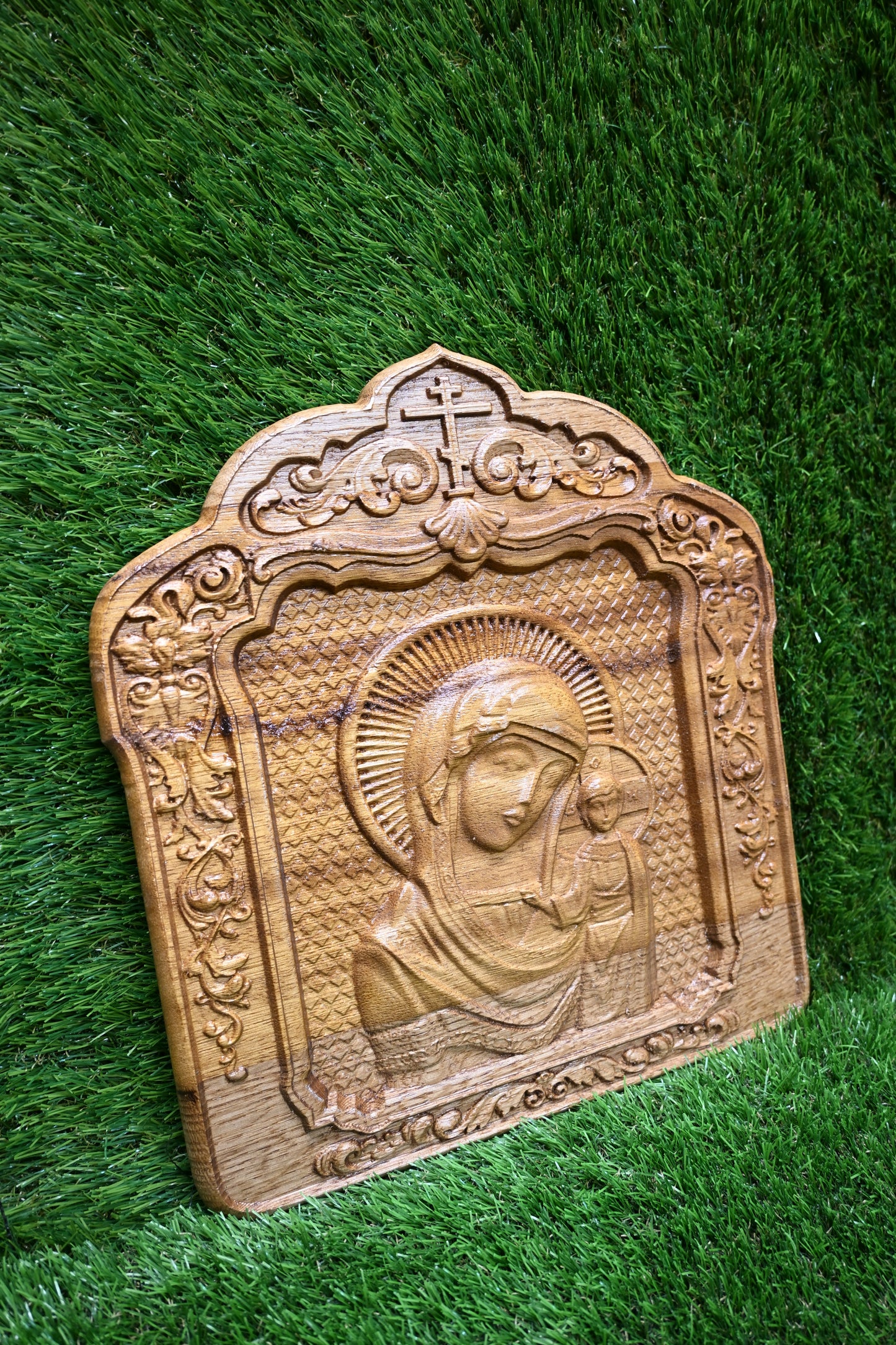 Carved Wooden Icon – Iroko wood