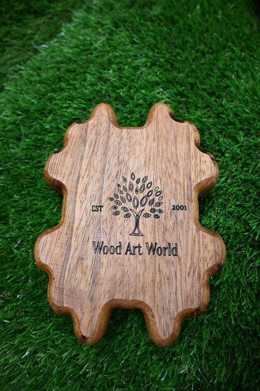 Wooden Ashtray – Carved Decorative Design