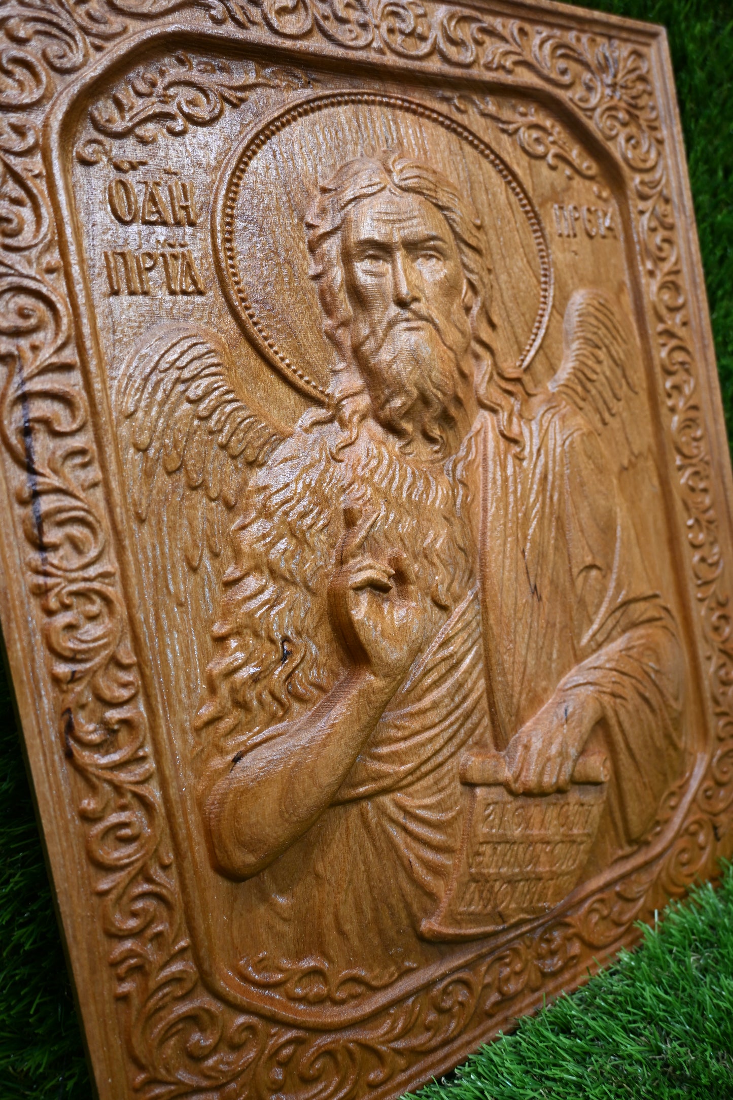 St. John the Baptist Carve Icon – Cherry Wood
