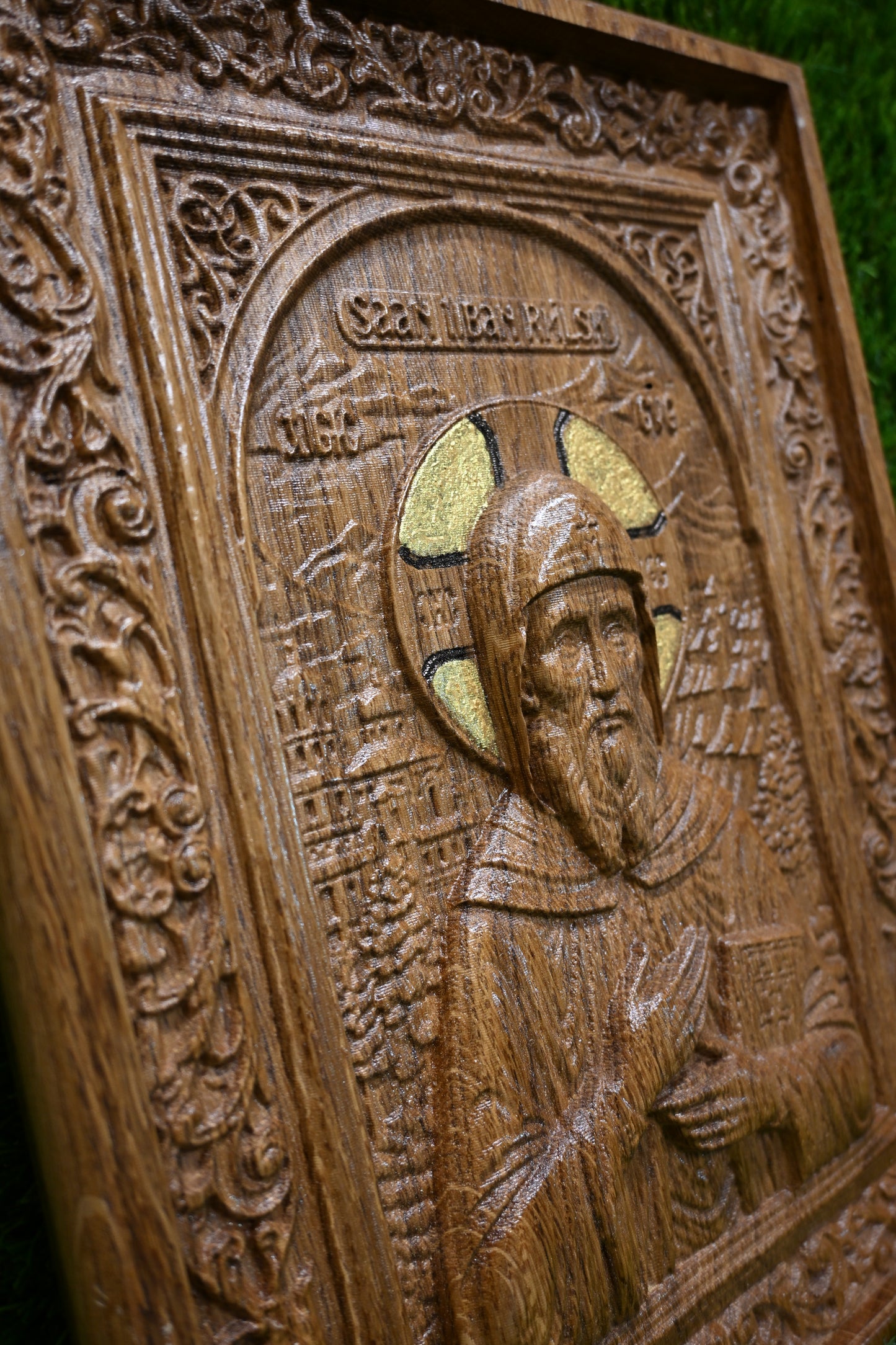 St. Ivan Rilski Carve Icon – Dark Oak