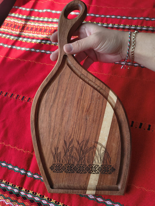 Jatoba (Brazilian Cherry) & White Oak Cutting Board | Custom Engraving