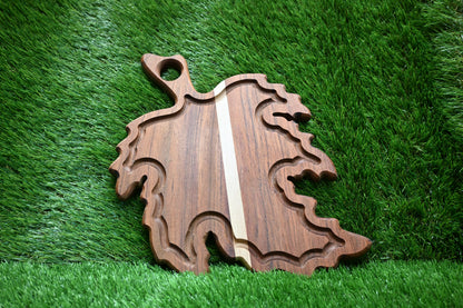 Leaf-Shaped Serving Board – Jatoba & Oak