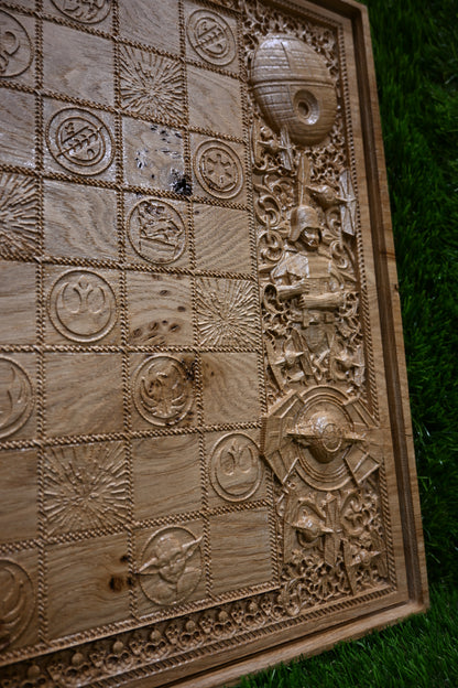 Wooden Chess board - Old Oak (Decoration only)