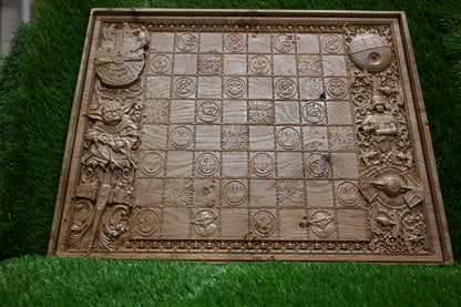 Wooden Chess board - Old Oak (Decoration only)