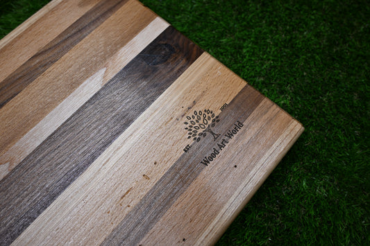 Decorative Handmade serving board – Mixed Hardwood & Epoxy with Coffee Beans