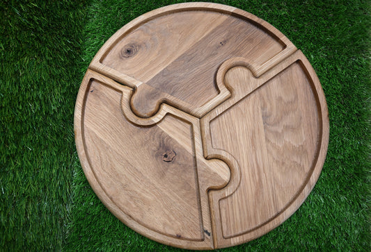 Puzzle Serving Tray – Oak Wood