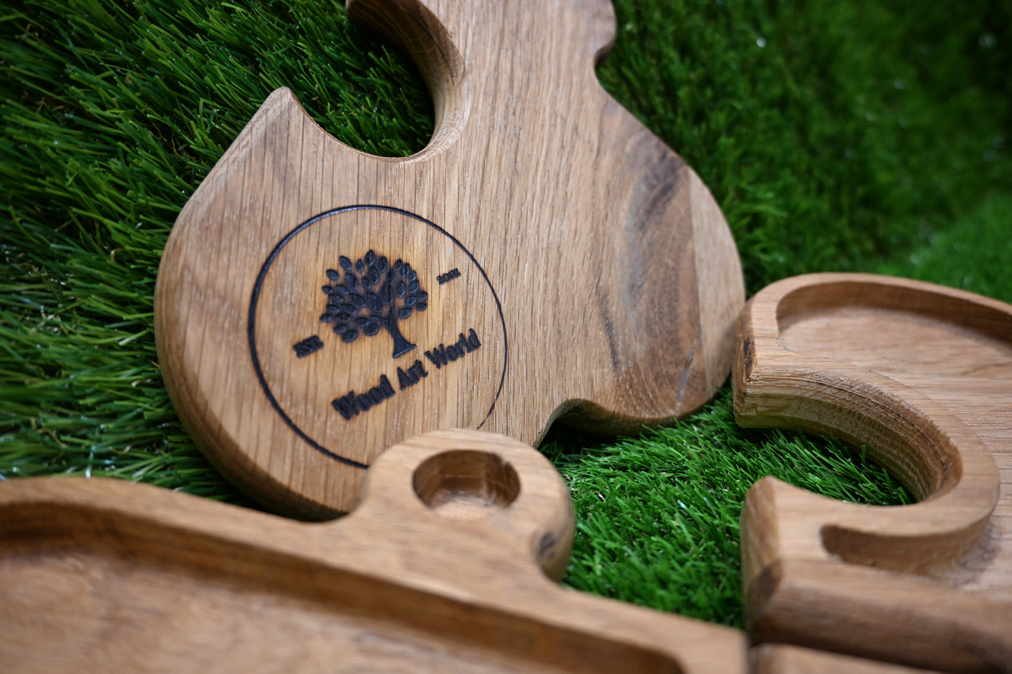 Heart Puzzle Serving Tray – Oak Wood