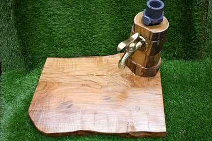 Handcrafted Alcohol Dispenser – Yew & Acacia Wood