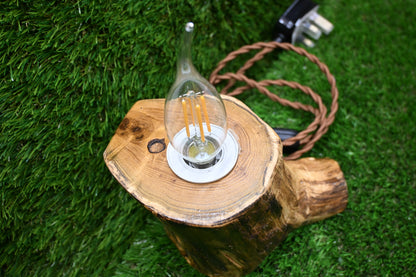 Handcrafted Wooden Mini Lamp – Customisable Carving