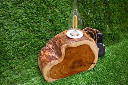 Handcrafted Wooden Mini Lamp – Customisable Carving