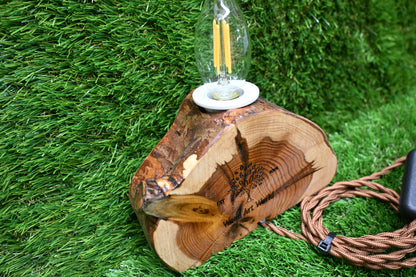 Handcrafted Wooden Mini Lamp – Customisable Carving