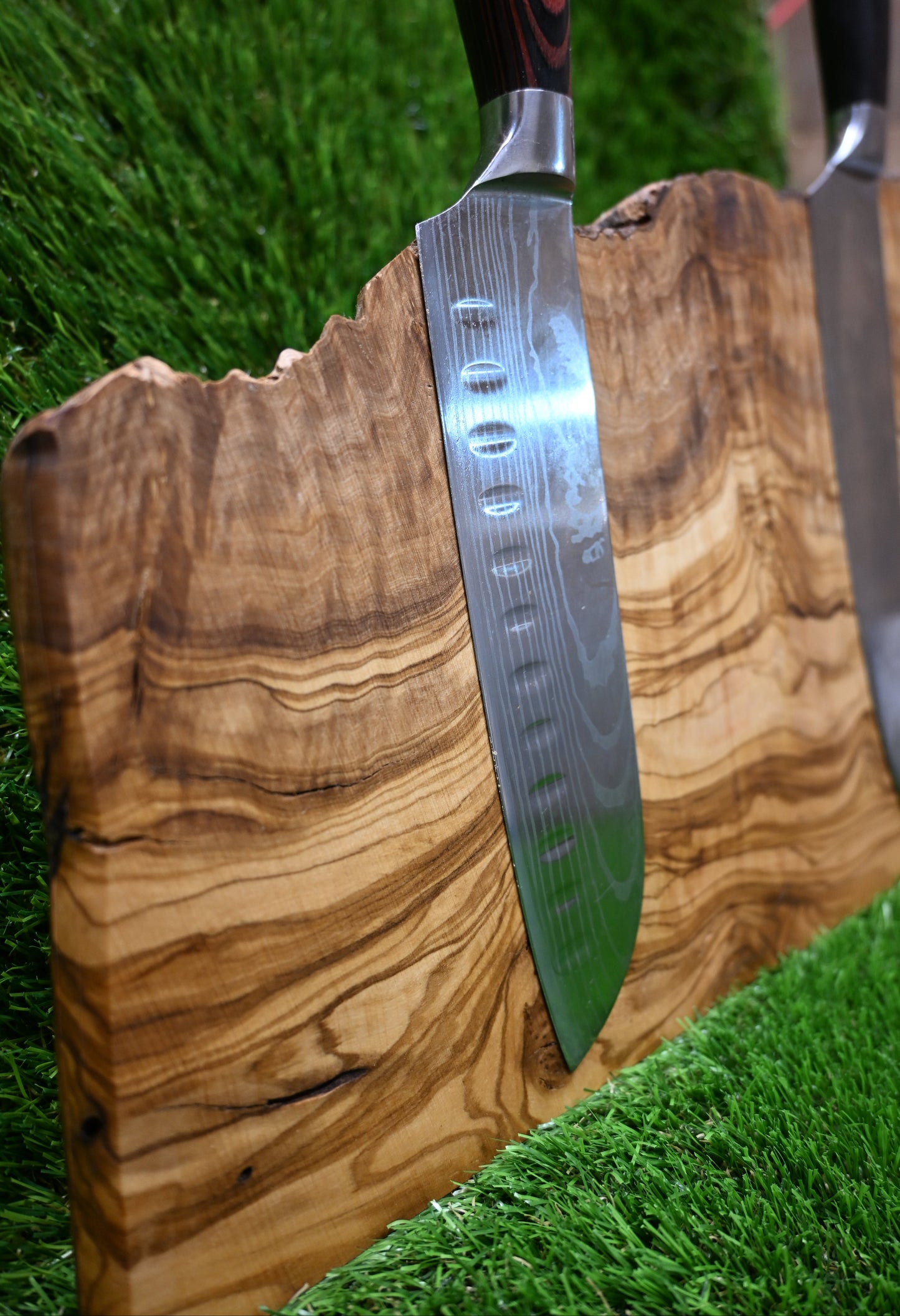 Handcrafted Magnetic Knife Holder – Olive & Walnut Wood