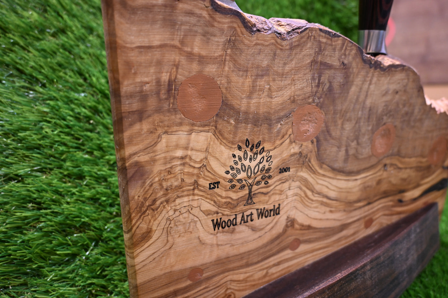 Handcrafted Magnetic Knife Holder – Olive & Walnut Wood