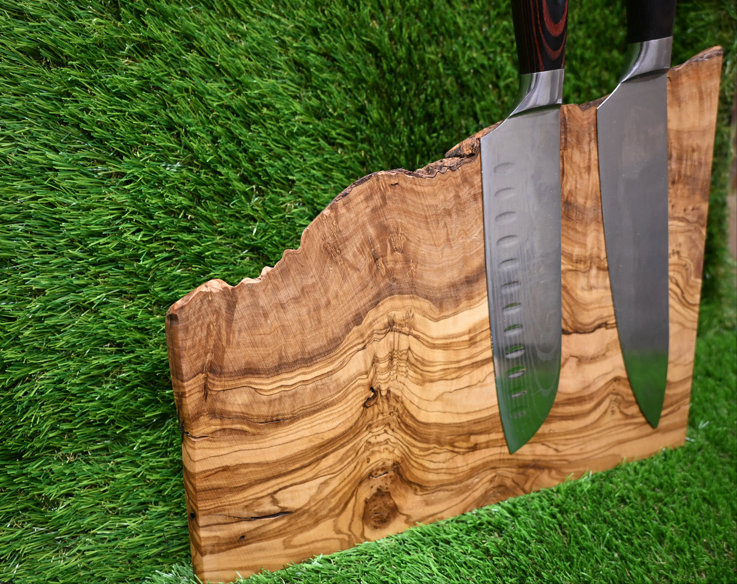 Handcrafted Magnetic Knife Holder – Olive & Walnut Wood