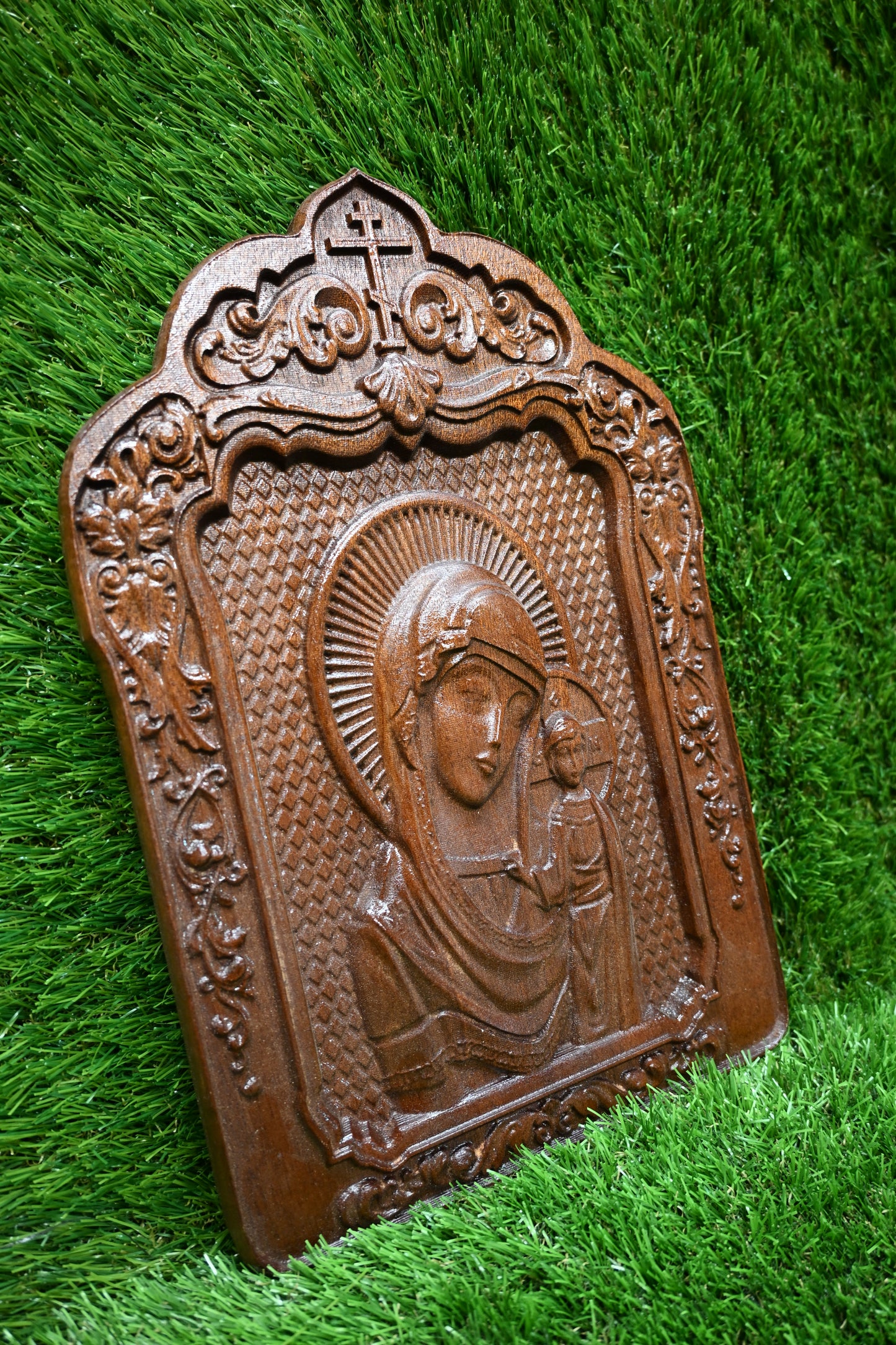 Carved Wooden Icon – Sapele wood
