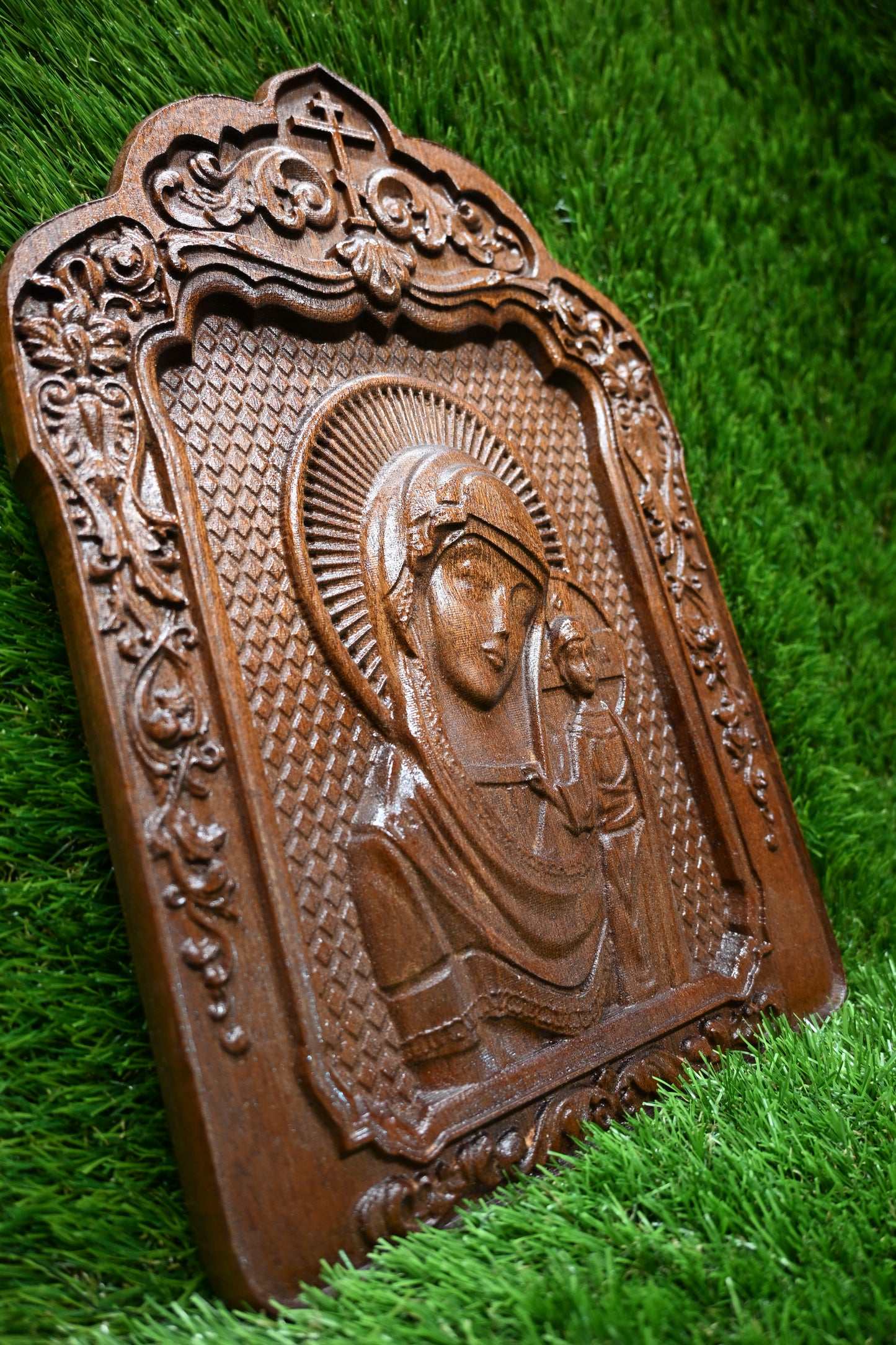 Carved Wooden Icon – Sapele wood