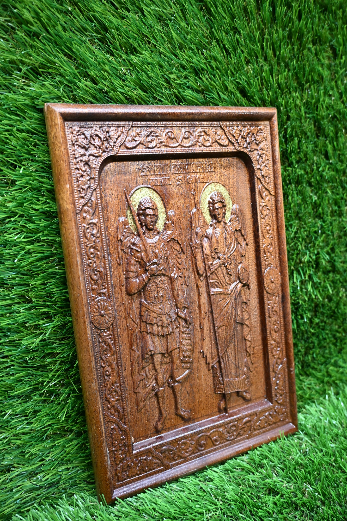 Carved Icon – Sapele wood