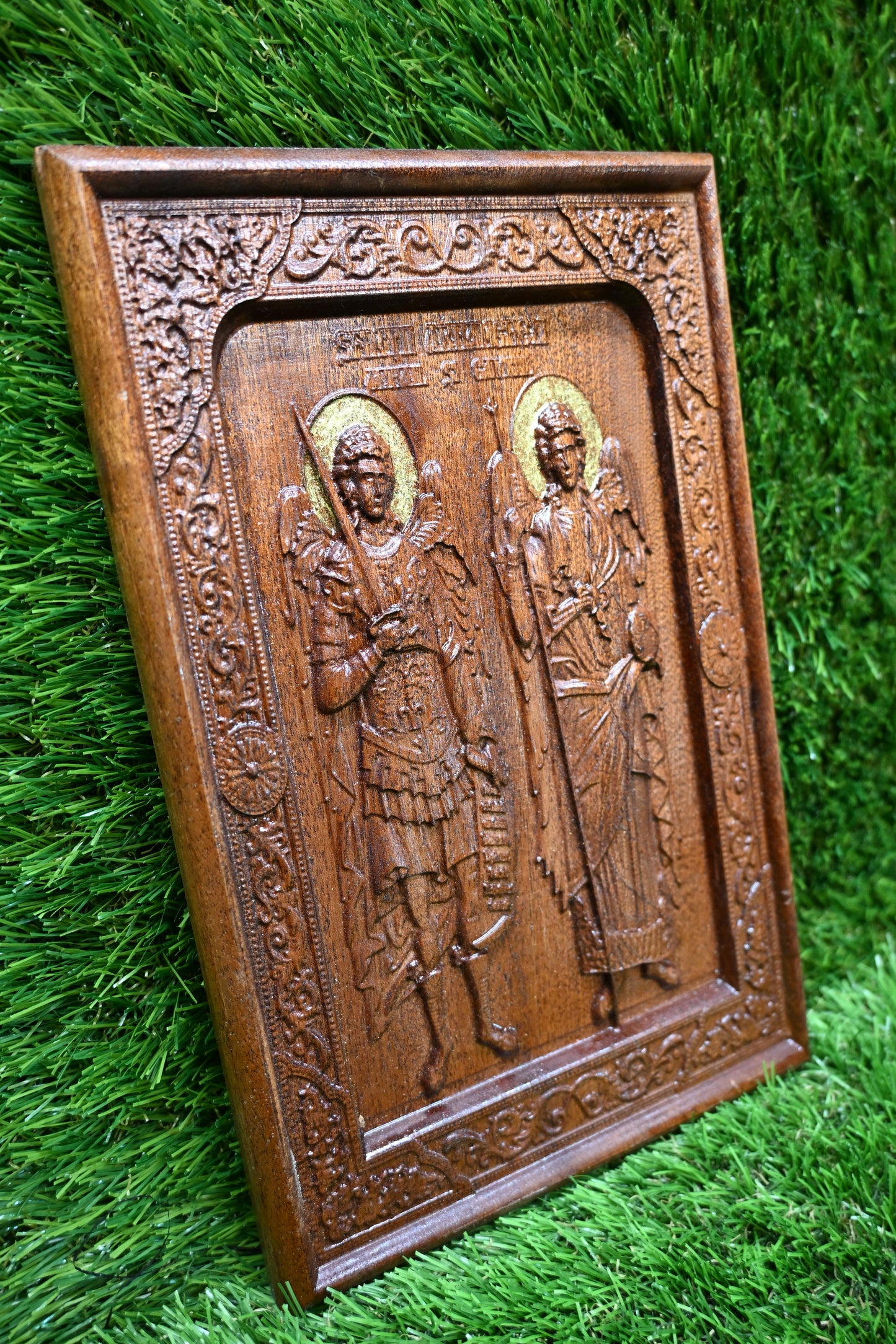 Carved Icon – Sapele wood