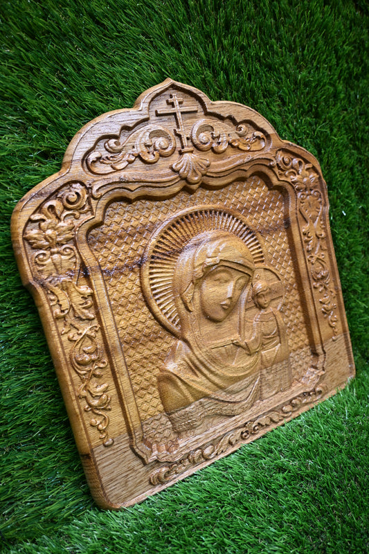 Carved Wooden Icon – Iroko wood