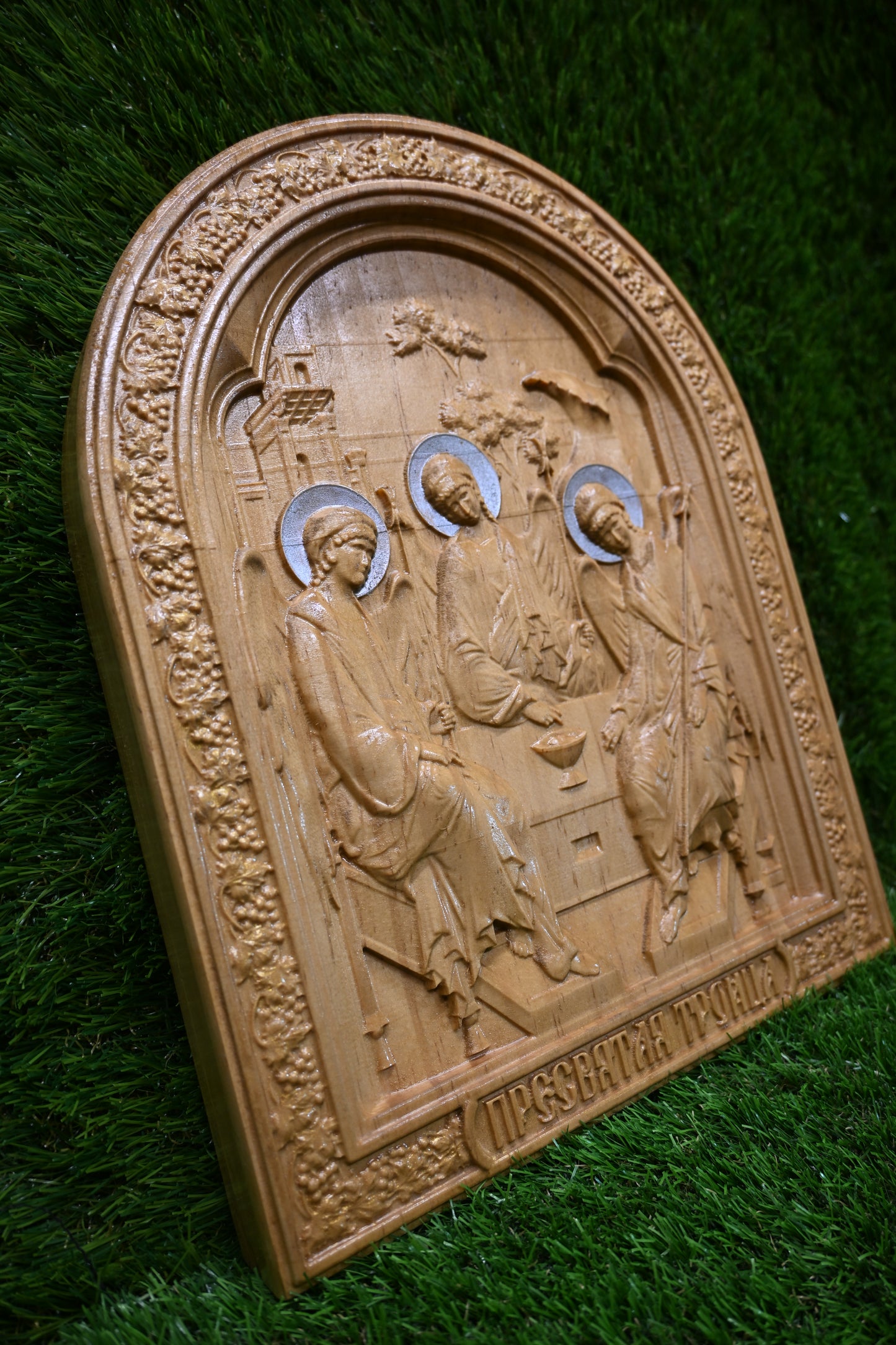 Carved The Holy Trinity Icon – Poplar Wood