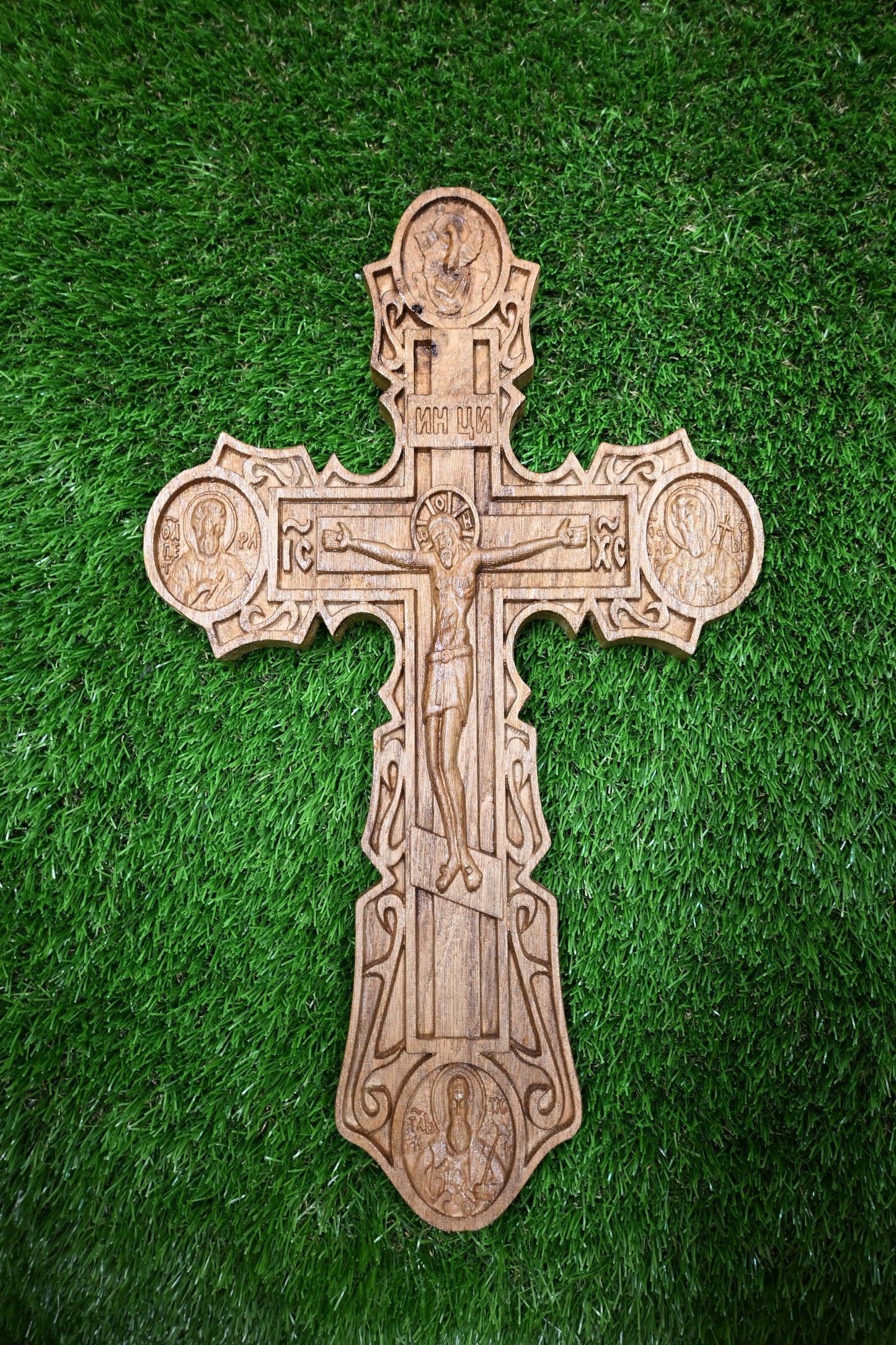 Carved Wooden Cross – Oak wood