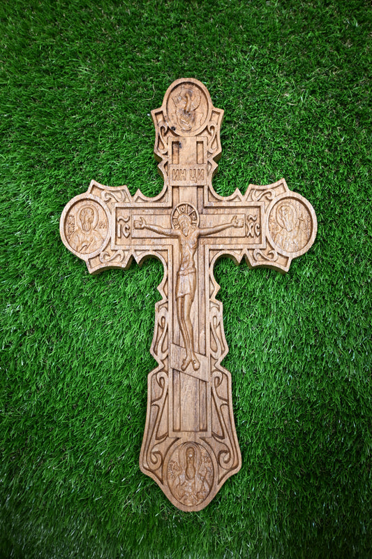 Carved Wooden Cross – Oak wood