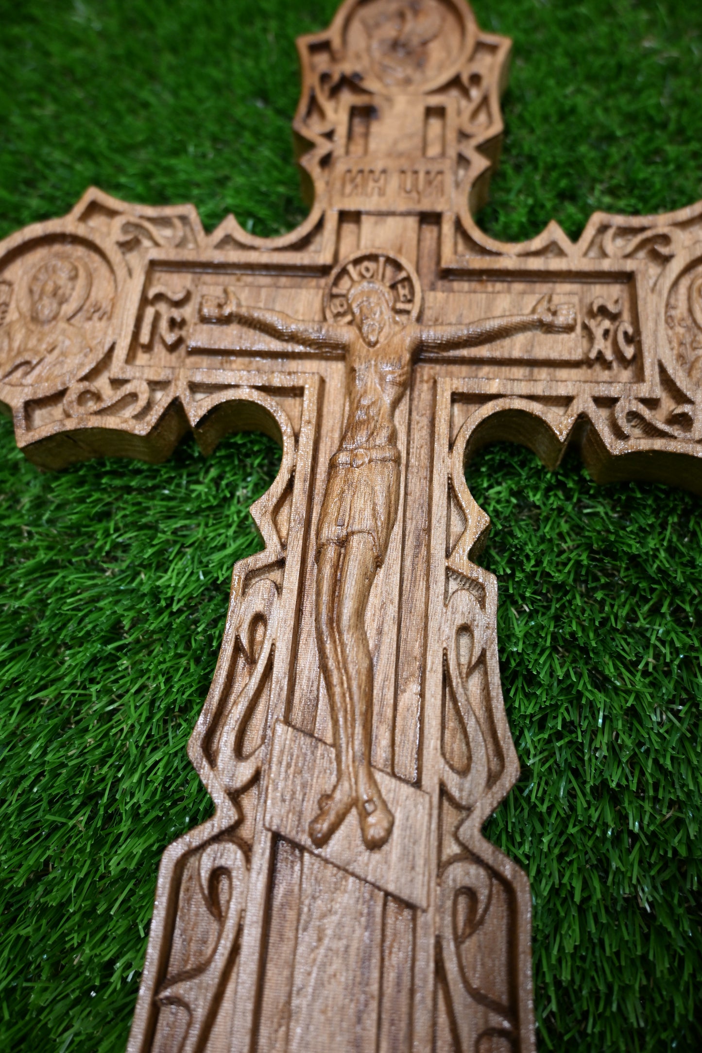 Carved Wooden Cross – Oak wood
