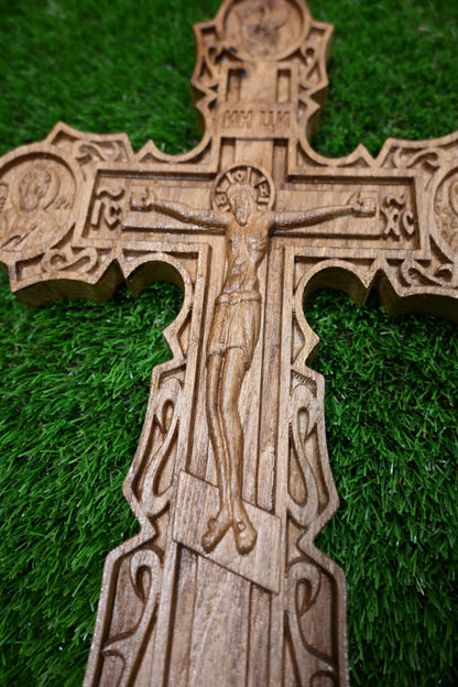 Carved Wooden Cross – Oak wood