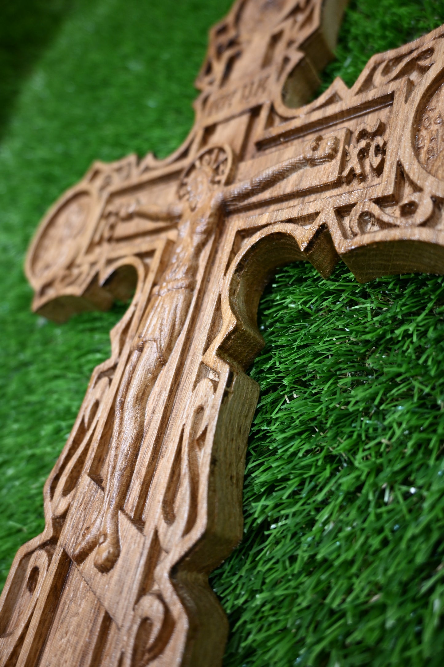 Carved Wooden Cross – Oak wood