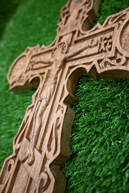 Carved Wooden Cross – Oak wood