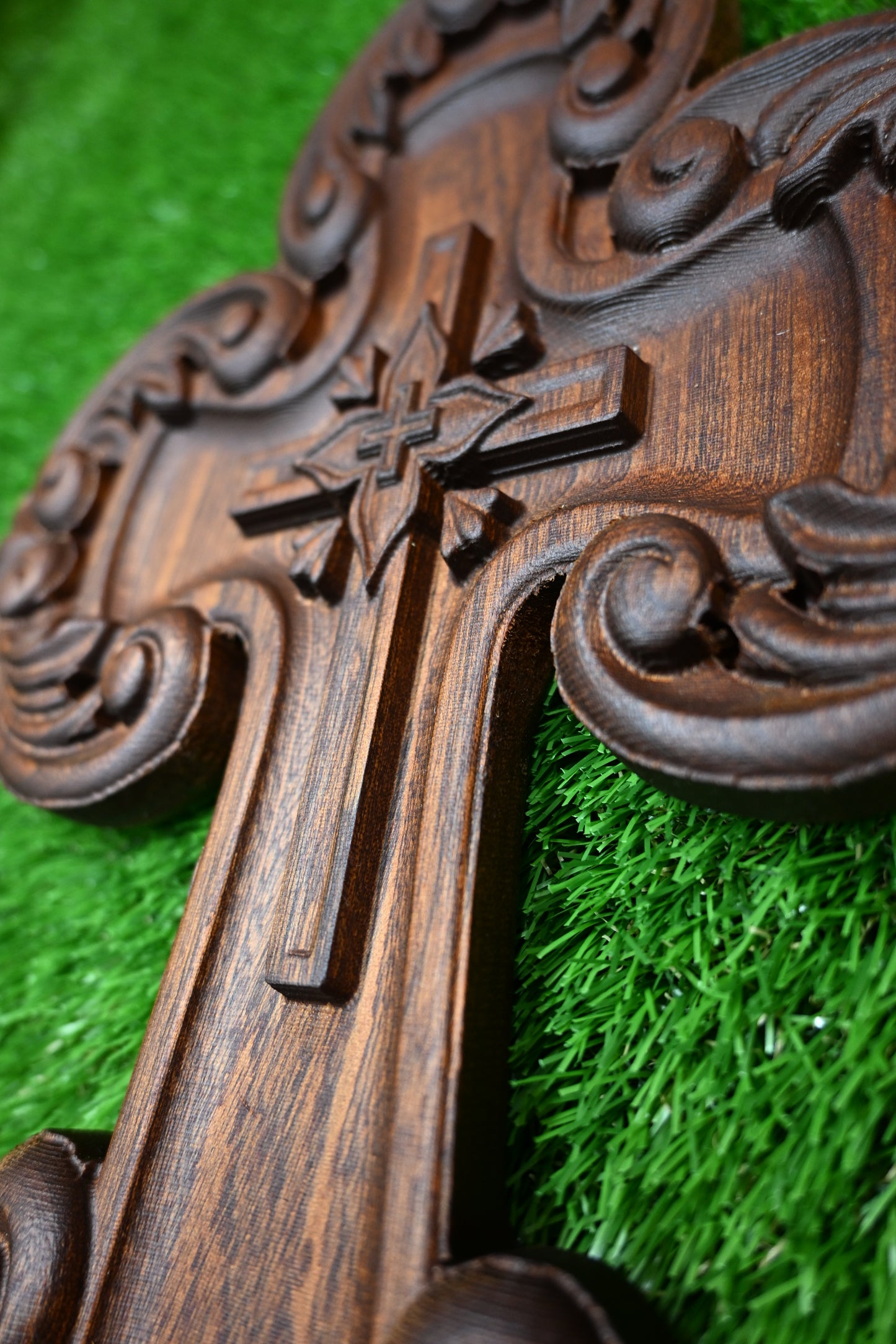 Carved Wooden Cross – Sapele wood