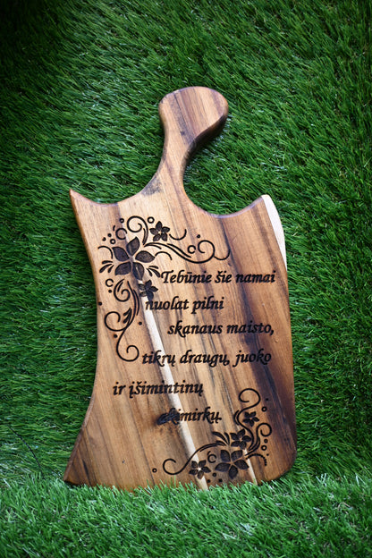 Custom Handcrafted Cutting Board – Personalised Text in Any Language