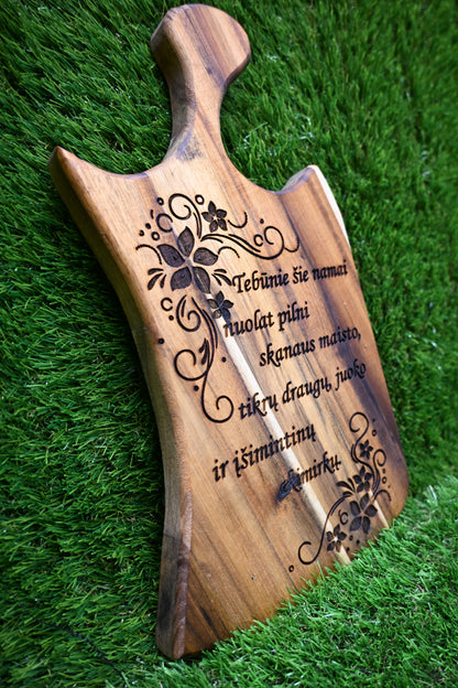 Custom Handcrafted Cutting Board – Personalised Text in Any Language