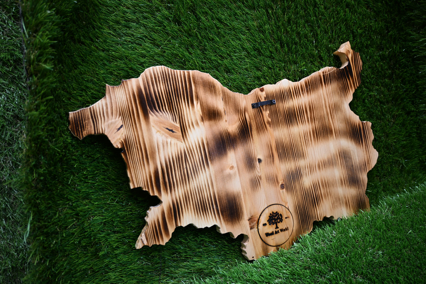 Carved Wooden Country Map Wall Art – Pine