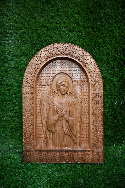 Guardian Angel Carve Icon - Poplar Wood