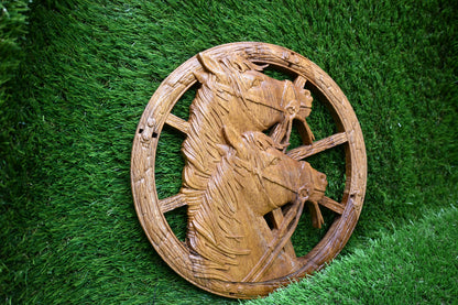 Carved Wooden Horse Wall Art