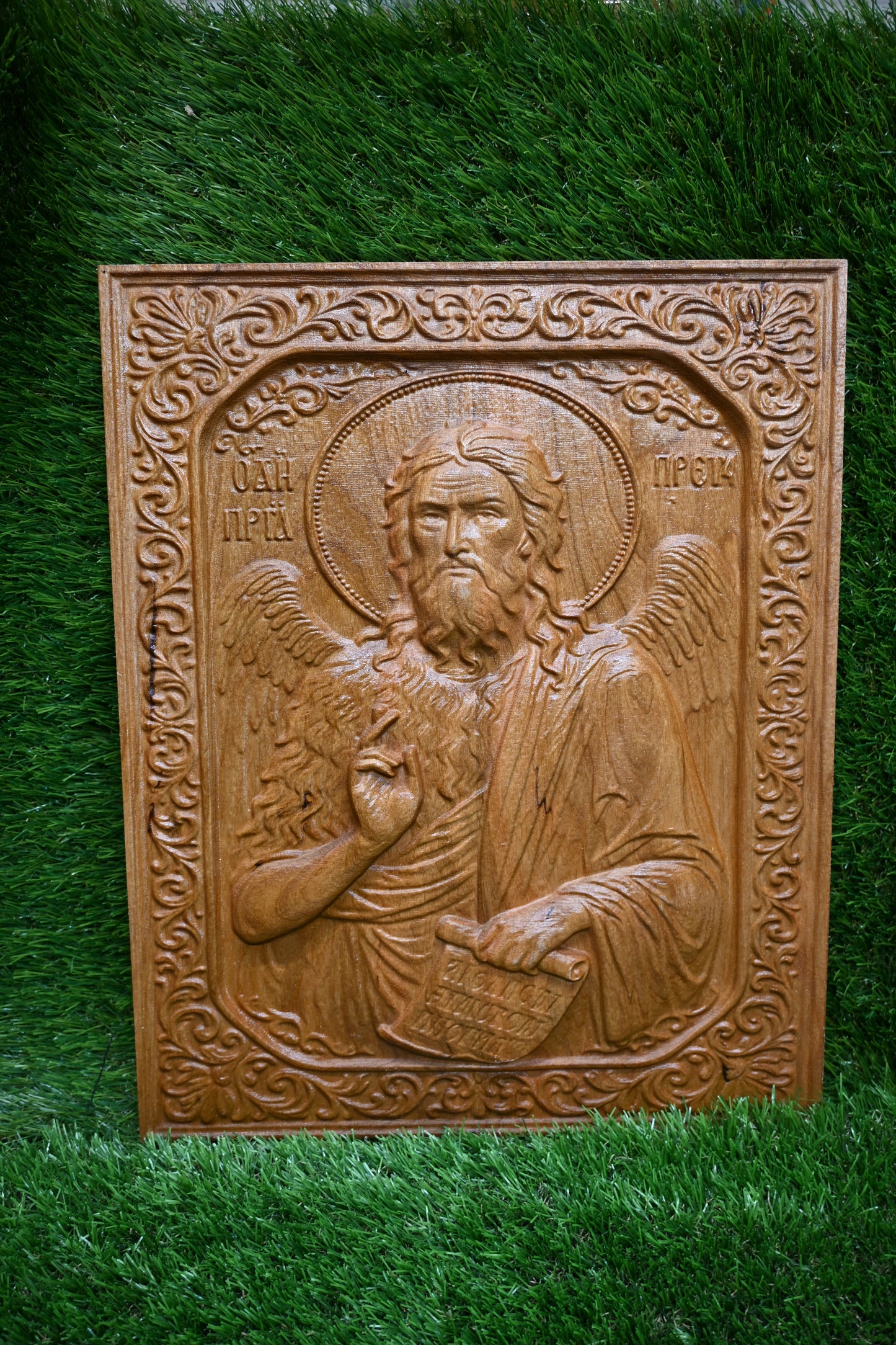 St. John the Baptist Carve Icon – Cherry Wood