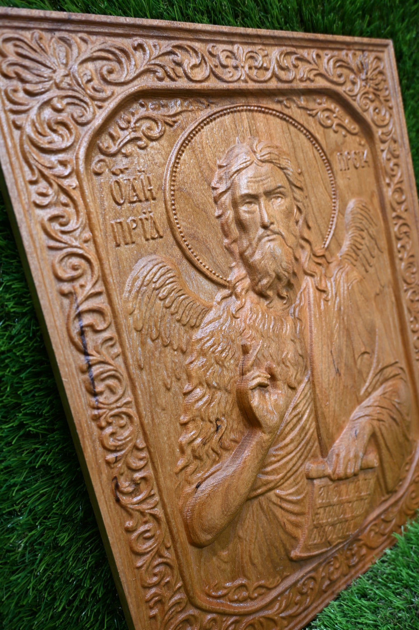 St. John the Baptist Carve Icon – Cherry Wood