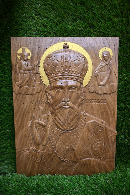 St. Nicholas Carve Icon – Dark Oak