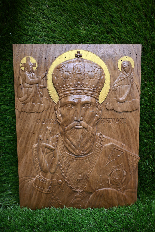 St. Nicholas Carve Icon – Dark Oak
