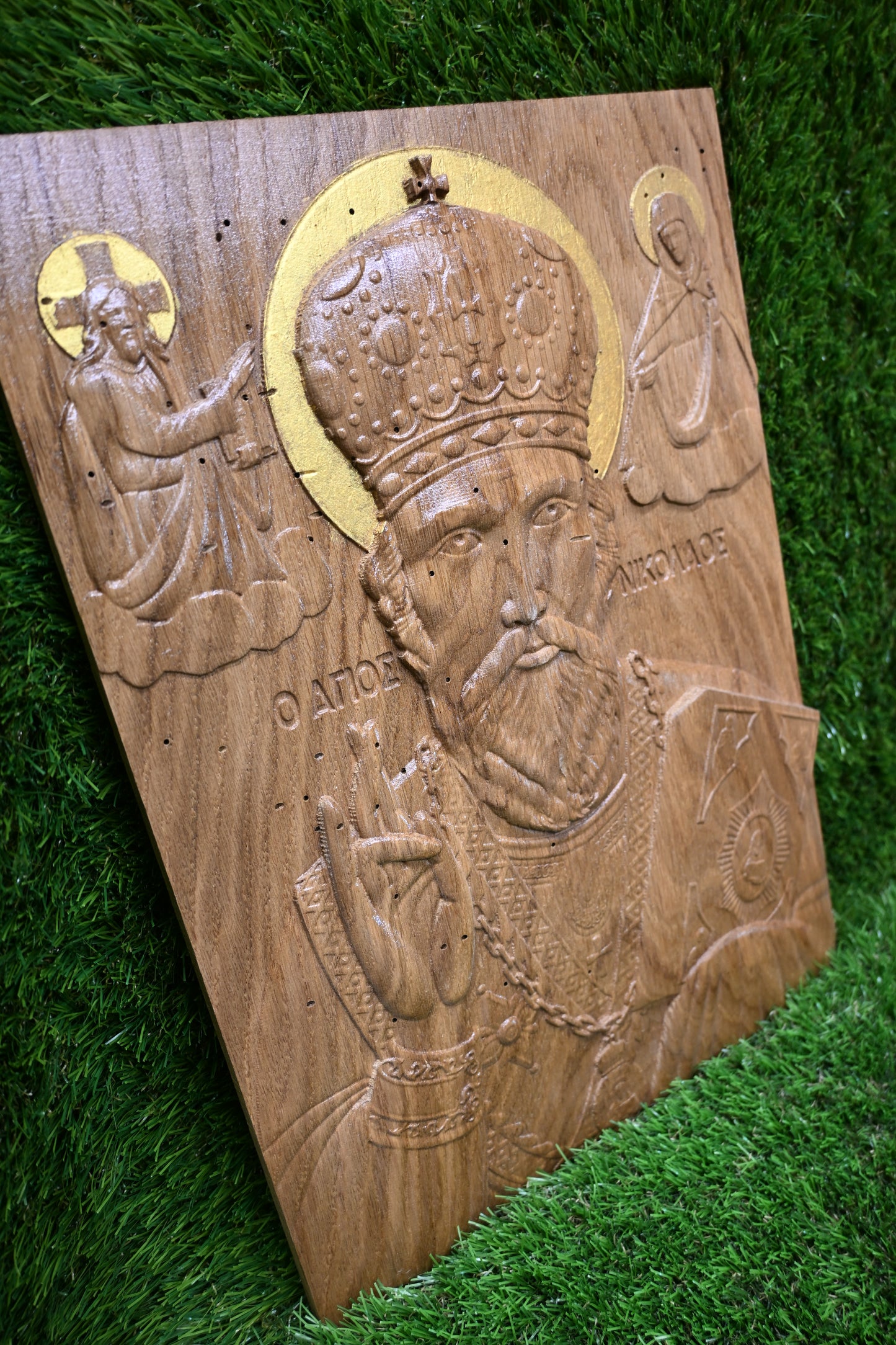 St. Nicholas Carve Icon – Dark Oak