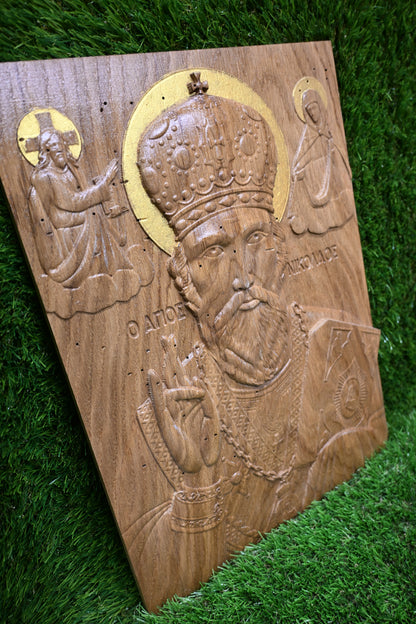 St. Nicholas Carve Icon – Dark Oak