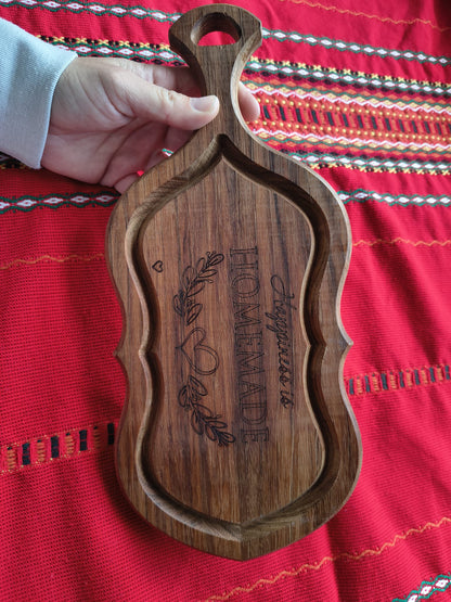Cutting Board with “Happiness is Homemade” Engraving