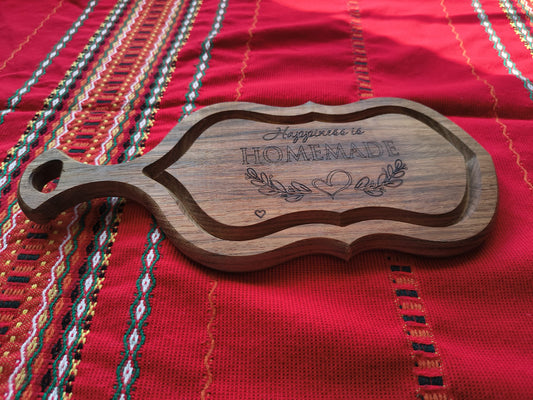 Cutting Board with “Happiness is Homemade” Engraving