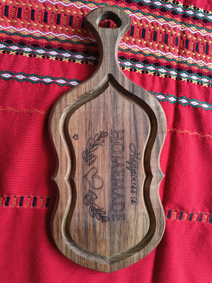 Cutting Board with “Happiness is Homemade” Engraving